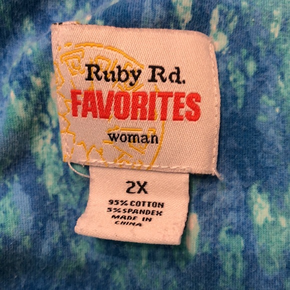 Ruby Road Blue V-Neck Short-sleeve T-Shirt - Picture 5 of 7